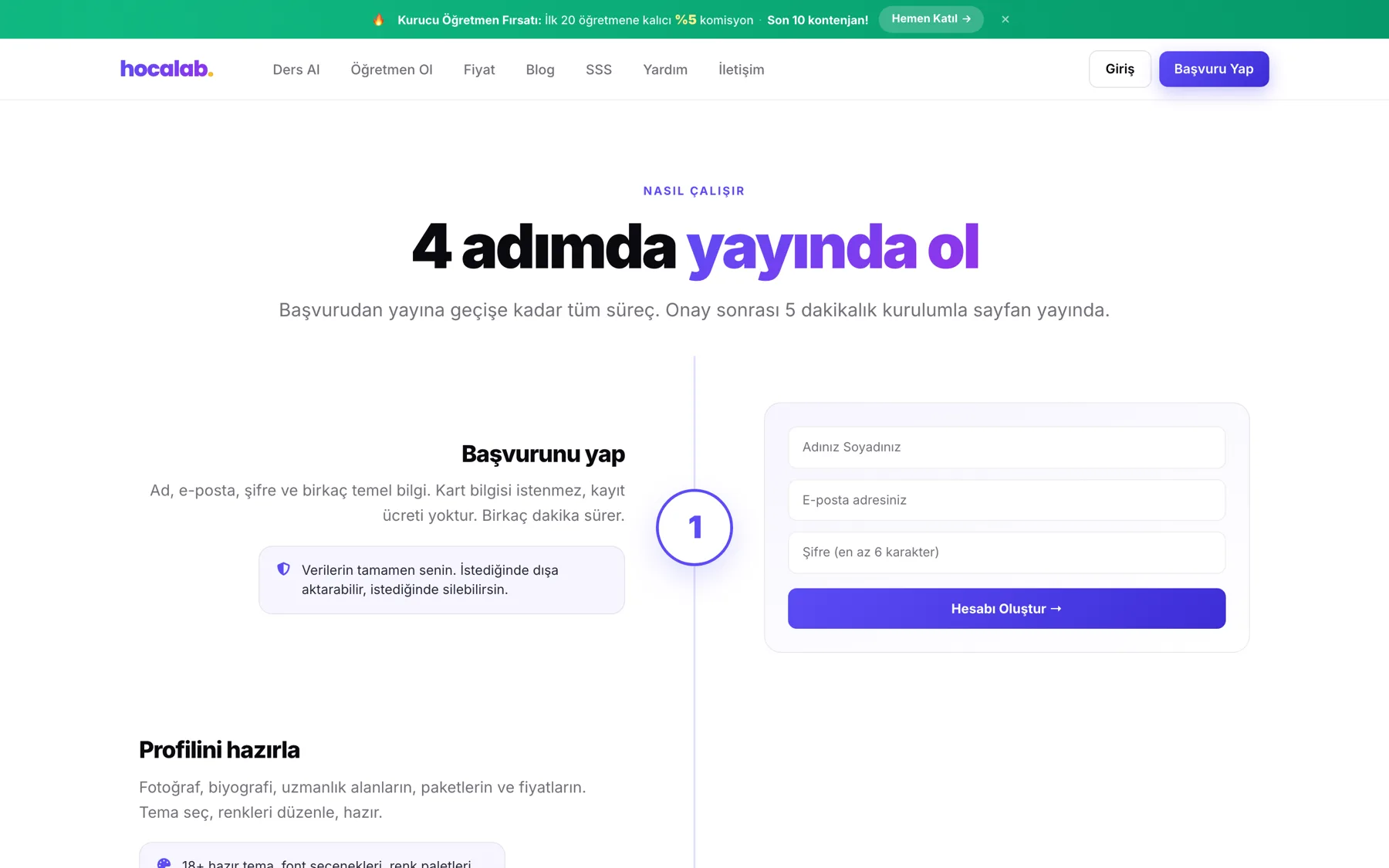 Hocalab nasıl çalışır sayfası